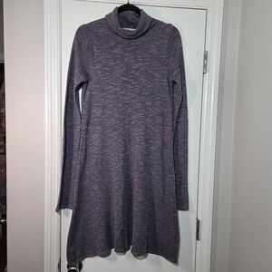 Groceries Apparel Long Sleeve Turtleneck Purple Gray Marl Knit Dress Womens M